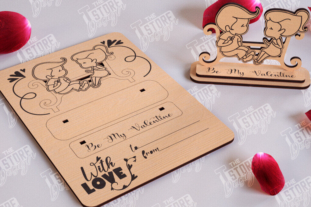 Intra απο ξύλο plywood 3mm-4mm πάχος – Ξύλινη κάρτα του Αγίου Βαλεντίνου | Ρομαντικό δώρο Δίασταση  20x20 cm INTRAFABR-110126475