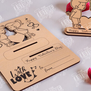 Intra απο ξύλο plywood 3mm-4mm πάχος – Ξύλινη κάρτα του Αγίου Βαλεντίνου | Ρομαντικό δώρο Δίασταση  20x20 cm INTRAFABR-110126485 - Image 1