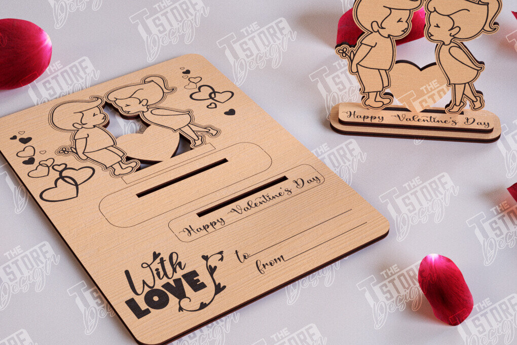 Intra απο ξύλο plywood 3mm-4mm πάχος – Ξύλινη κάρτα του Αγίου Βαλεντίνου | Ρομαντικό δώρο Δίασταση  20x20 cm INTRAFABR-110126485