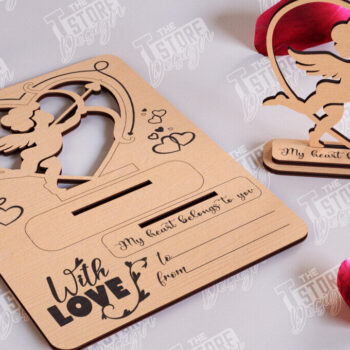 Intra απο ξύλο plywood 3mm-4mm πάχος – Ξύλινη κάρτα του Αγίου Βαλεντίνου | Ρομαντικό δώρο Δίασταση  20x20 cm INTRAFABR-110126494 - Image 1