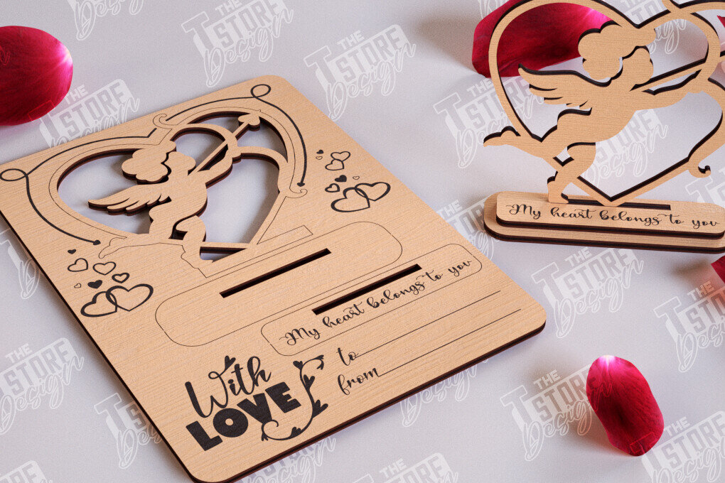 Intra απο ξύλο plywood 3mm-4mm πάχος – Ξύλινη κάρτα του Αγίου Βαλεντίνου | Ρομαντικό δώρο Δίασταση  20x20 cm INTRAFABR-110126494