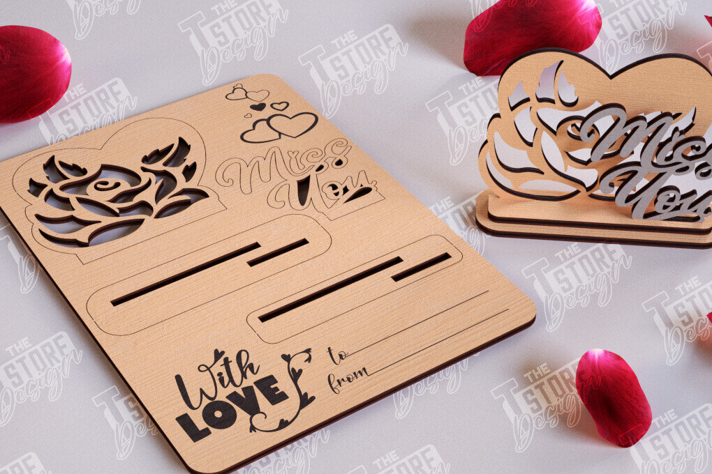 Intra απο ξύλο plywood 3mm-4mm πάχος – Ξύλινη κάρτα του Αγίου Βαλεντίνου | Ρομαντικό δώρο Δίασταση  20x20 cm INTRAFABR-110126499