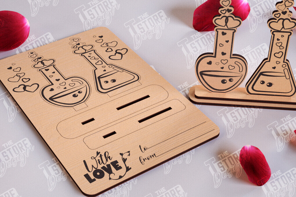 Intra απο ξύλο plywood 3mm-4mm πάχος – Ξύλινη κάρτα του Αγίου Βαλεντίνου | Ρομαντικό δώρο Δίασταση  20x20 cm INTRAFABR-110126504