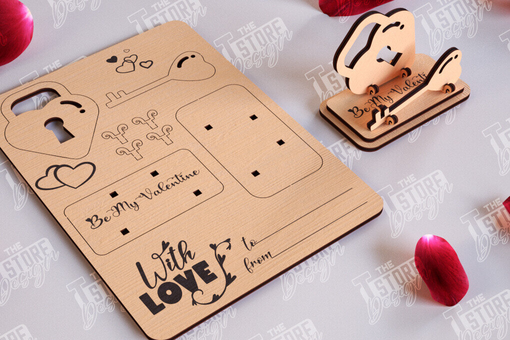 Intra απο ξύλο plywood 3mm-4mm πάχος – Ξύλινη κάρτα του Αγίου Βαλεντίνου | Ρομαντικό δώρο Δίασταση  20x20 cm INTRAFABR-110126509