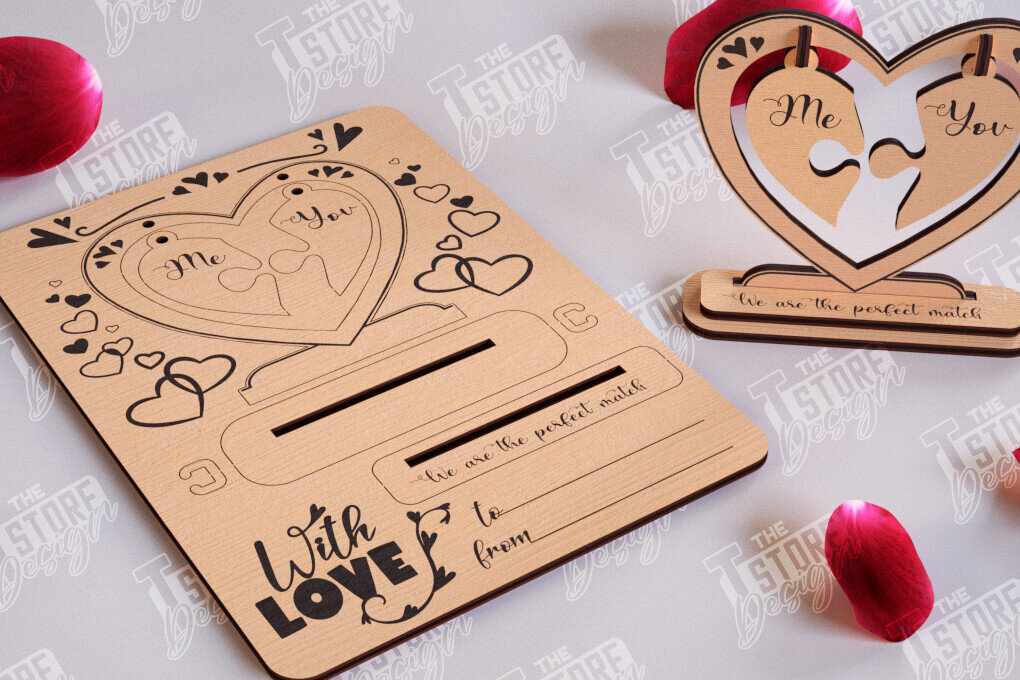Intra απο ξύλο plywood 3mm-4mm πάχος – Ξύλινη κάρτα του Αγίου Βαλεντίνου | Ρομαντικό δώρο Δίασταση  20x20 cm INTRAFABR-110126513