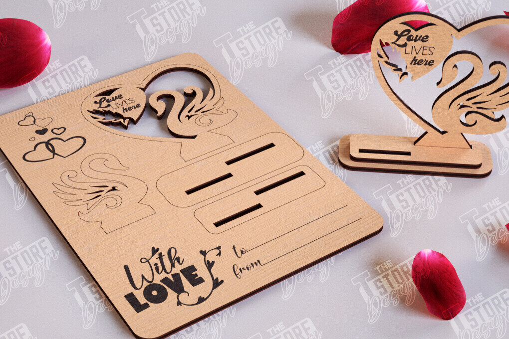Intra απο ξύλο plywood 3mm-4mm πάχος – Ξύλινη κάρτα του Αγίου Βαλεντίνου | Ρομαντικό δώρο Δίασταση  20x20 cm INTRAFABR-110126518