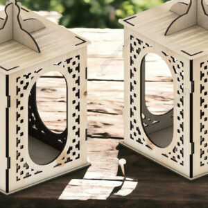 Intra απο ξύλο plywood 3mm-4mm πάχος – Διάνυσμα κομμένα σχέδια Φανάρι ρεσώ θήκη Δίασταση  20x20 cm INTRAFABR-92967916