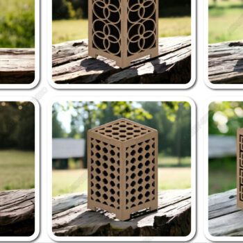 Intra απο ξύλο plywood 3mm-4mm πάχος – Διάνυσμα κομμένα σχέδια Φανάρι ρεσώ θήκη Δίασταση  20x20 cm INTRAFABR-92967127 - Image 1