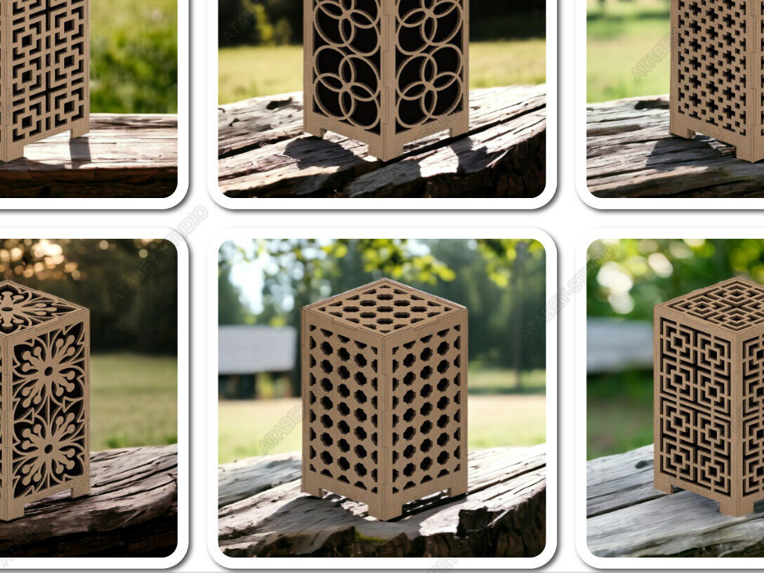 Intra απο ξύλο plywood 3mm-4mm πάχος – Διάνυσμα κομμένα σχέδια Φανάρι ρεσώ θήκη Δίασταση  20x20 cm INTRAFABR-92967127