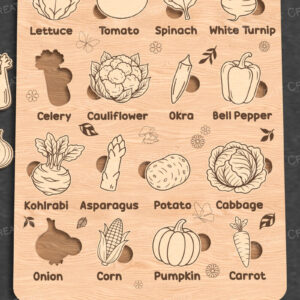 Intra απο ξύλο plywood 3mm-4mm πάχος – Παζλ λαχανικών για παιδιά - Cut Δίασταση 20x20 cm INTRAFABR-123089878