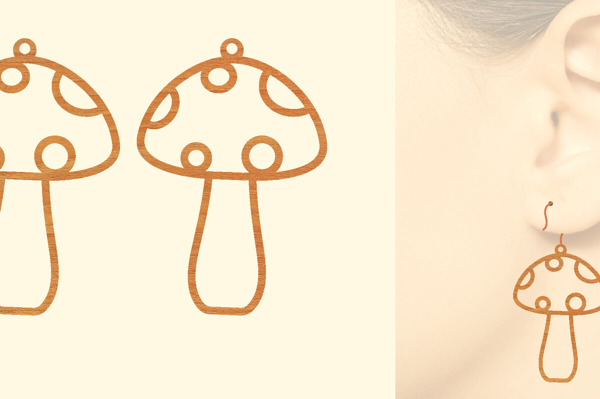 Intra απο ξύλο plywood 3mm-4mm πάχος – Σκουλαρίκια από φυτικό ξύλο με λέιζερ Δίασταση  5x5 cm INTRAFABR-97330904