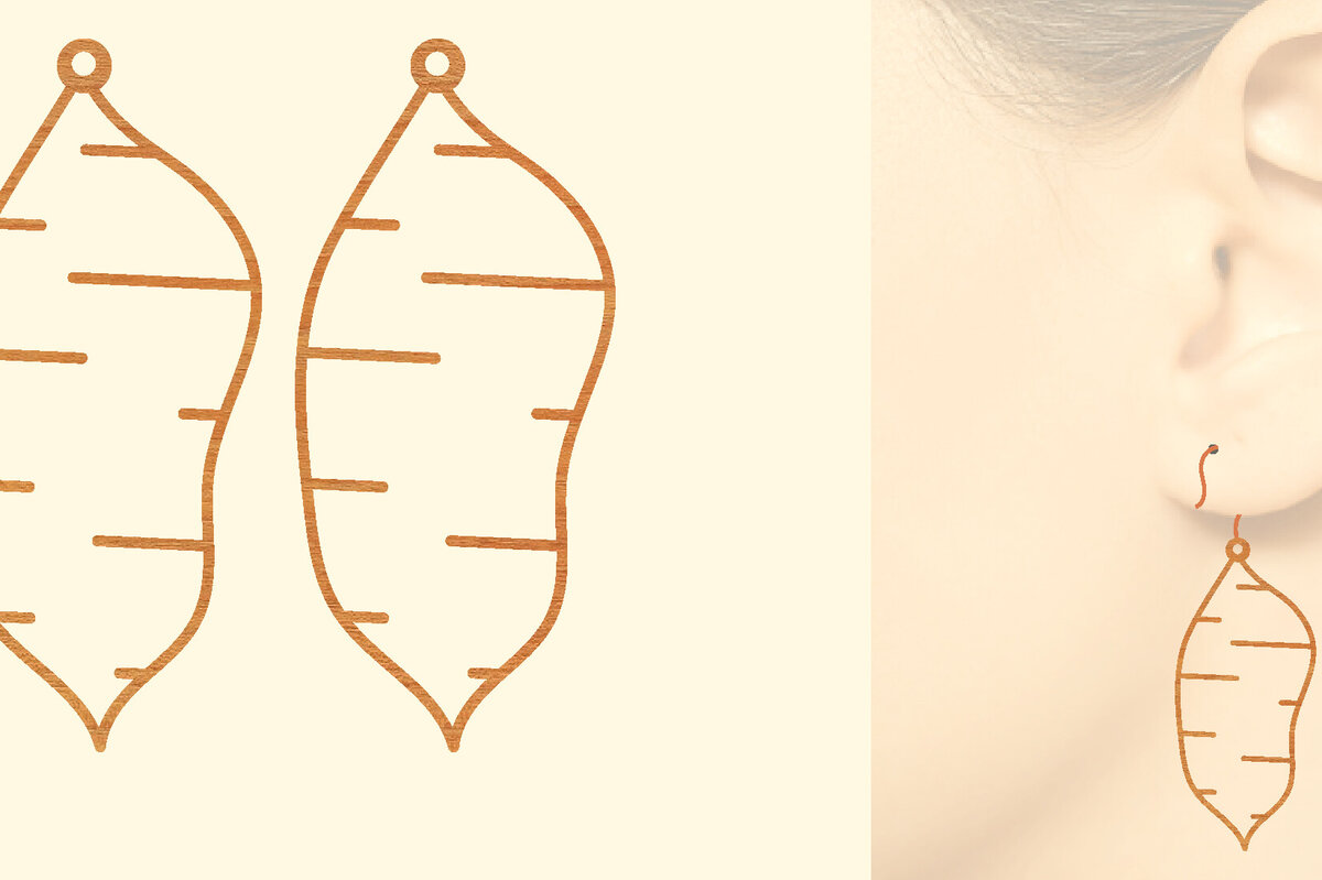 Intra απο ξύλο plywood 3mm-4mm πάχος – Σκουλαρίκια από φυτικό ξύλο με λέιζερ Δίασταση  5x5 cm INTRAFABR-97330950