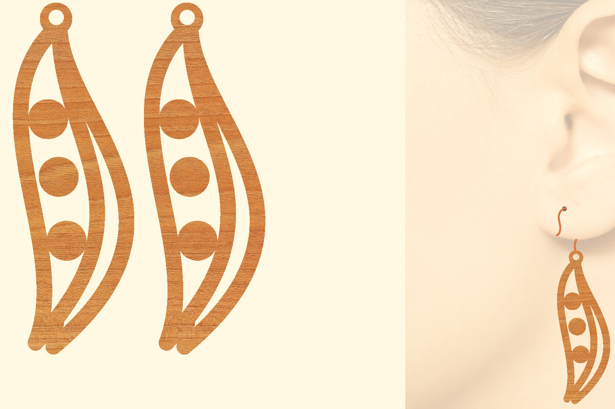 Intra απο ξύλο plywood 3mm-4mm πάχος – Σκουλαρίκια από φυτικό ξύλο με λέιζερ Δίασταση  5x5 cm INTRAFABR-97331044