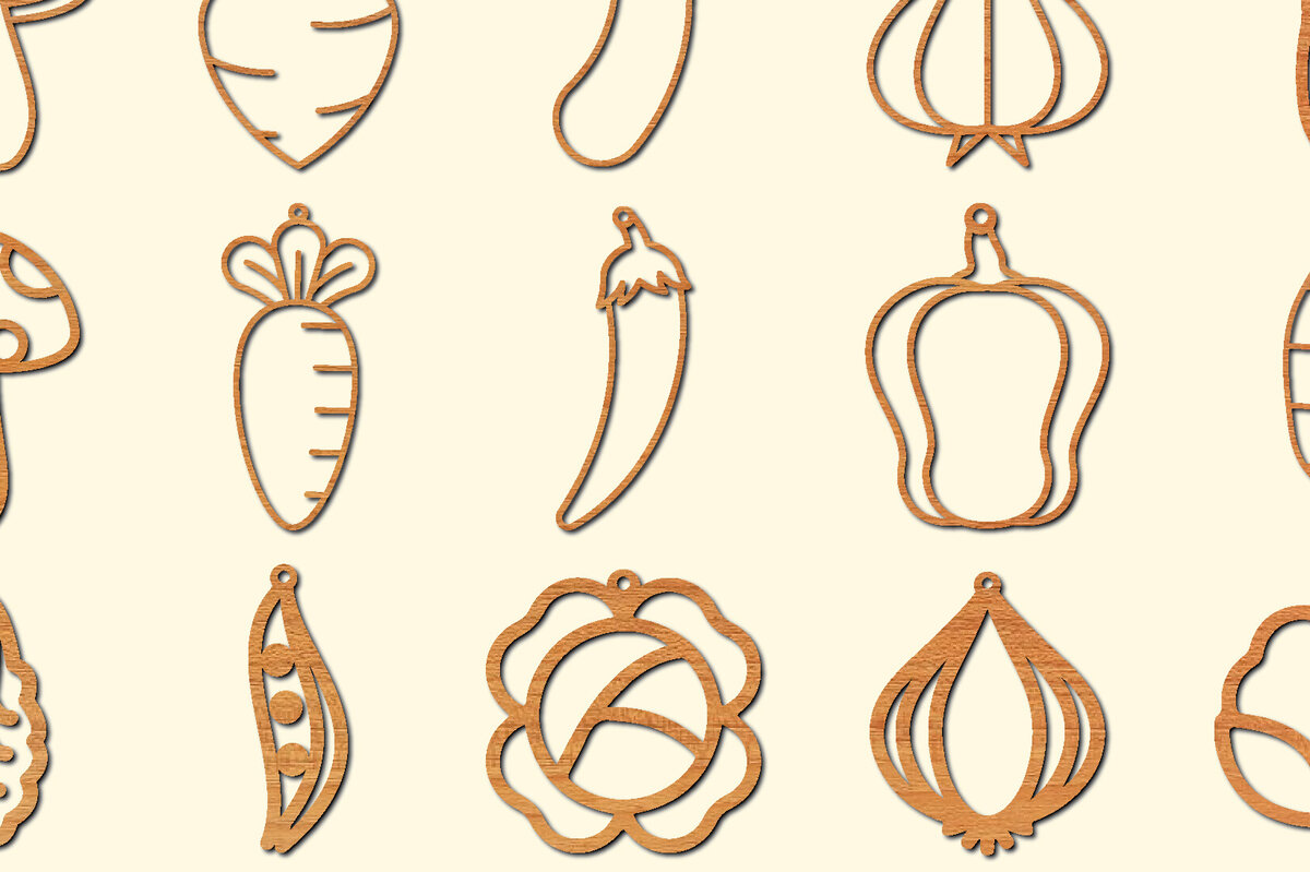 Intra απο ξύλο plywood 3mm-4mm πάχος – Λαχανικά Σκουλαρίκια Πακέτο Δίασταση  5x5 cm INTRAFABR-97331328