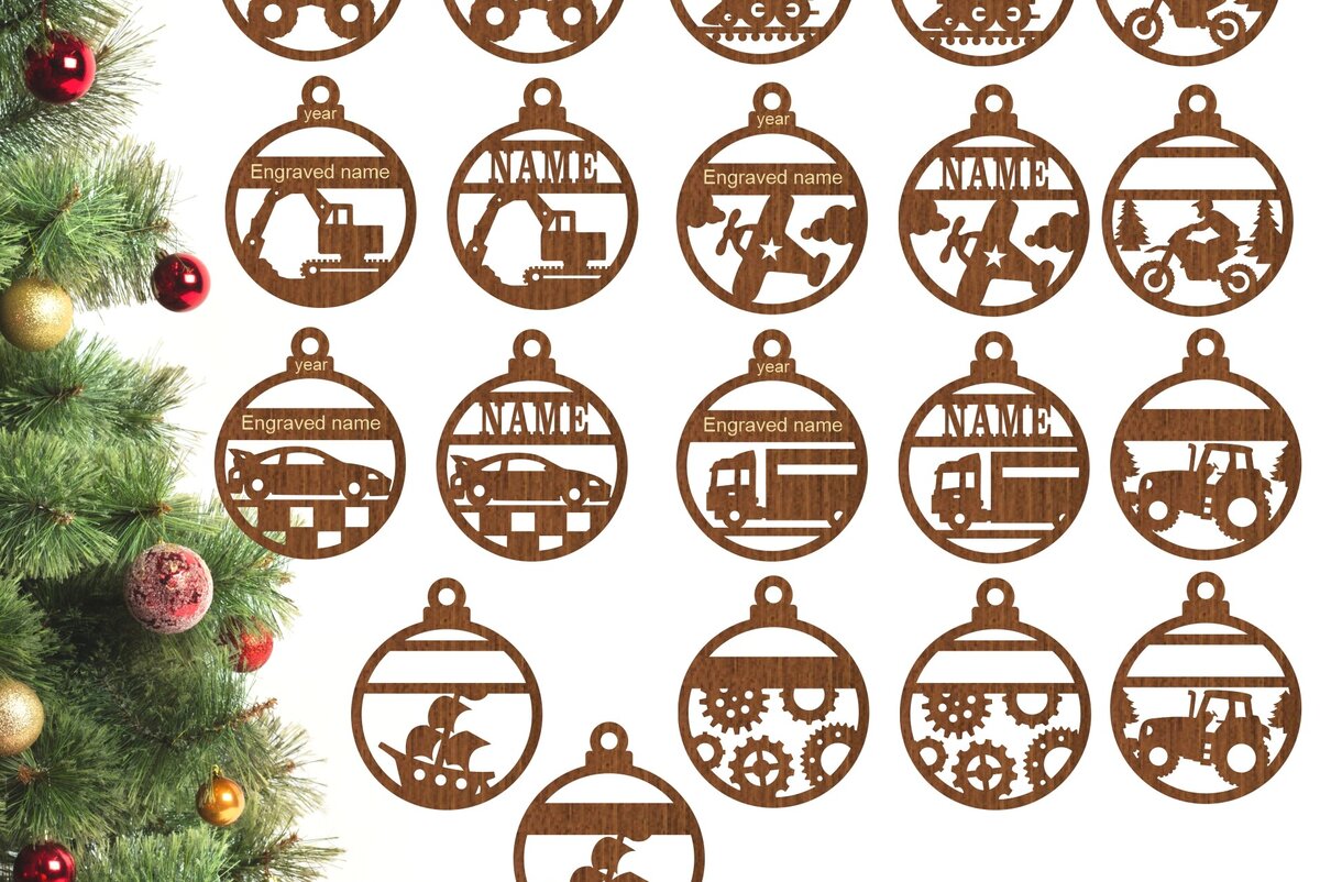 Intra απο ξύλο plywood 3mm-4mm πάχος – Χριστουγεννιάτικα στολίδια οχήματος, 10 Cut Δίασταση  20x20 cm INTRAFABR-76992195