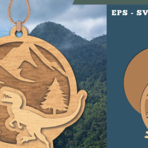 Intra απο ξύλο plywood 3mm-4mm πάχος – Στολίδι Velociraptor Δίασταση  20x20 cm INTRAFABR-112013591