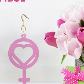 Intra απο ξύλο plywood 3mm-4mm πάχος – Σκουλαρίκια με σύμβολο Venus, Χαρτί κοπής, Laser Δίασταση  5x5 cm INTRAFABR-85070410 - Image 2