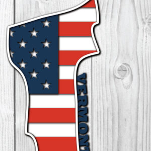 Intra απο ξύλο plywood 3mm-4mm πάχος – Σημαία 3D του Βερμόντ ΗΠΑ Δίασταση  20x20 cm INTRAFABR-65275405