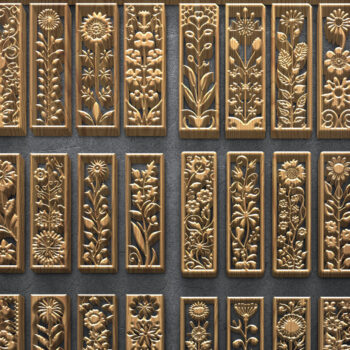 Intra απο ξύλο plywood 3mm-4mm πάχος – Vertical Floral Art Δίασταση  20x20 cm INTRAFABR-124703749 - Image 1
