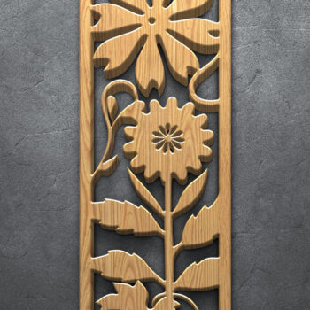 Intra απο ξύλο plywood 3mm-4mm πάχος – Vertical Floral Art Δίασταση  20x20 cm INTRAFABR-124703749 - Image 2