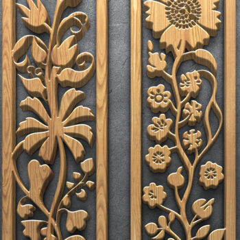 Intra απο ξύλο plywood 3mm-4mm πάχος – Vertical Floral Art Δίασταση  20x20 cm INTRAFABR-124703749 - Image 3