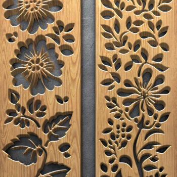 Intra απο ξύλο plywood 3mm-4mm πάχος – Κάθετα πάνελ φλοράλ κοπής με λέιζερ Δίασταση  20x20 cm INTRAFABR-124923763 - Image 3
