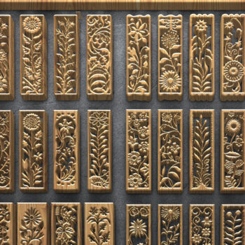 Intra απο ξύλο plywood 3mm-4mm πάχος – Κάθετα Floral Laser Panel Δίασταση  45x45 cm INTRAFABR-124782034 - Image 1