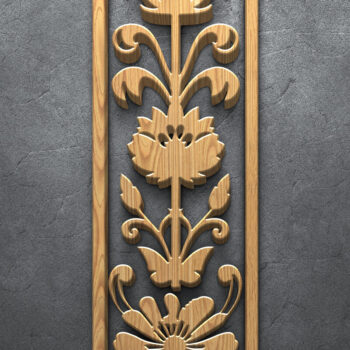 Intra απο ξύλο plywood 3mm-4mm πάχος – Κάθετα Floral Laser Panel Δίασταση  45x45 cm INTRAFABR-124782034 - Image 4