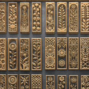 Intra απο ξύλο plywood 3mm-4mm πάχος – Πακέτο κάθετου πάνελ λουλουδιών Δίασταση 20x20 cm INTRAFABR-124703980