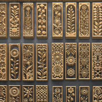 Intra απο ξύλο plywood 3mm-4mm πάχος – Πακέτο κάθετου πάνελ λουλουδιών Δίασταση  20x20 cm INTRAFABR-124703980 - Image 1