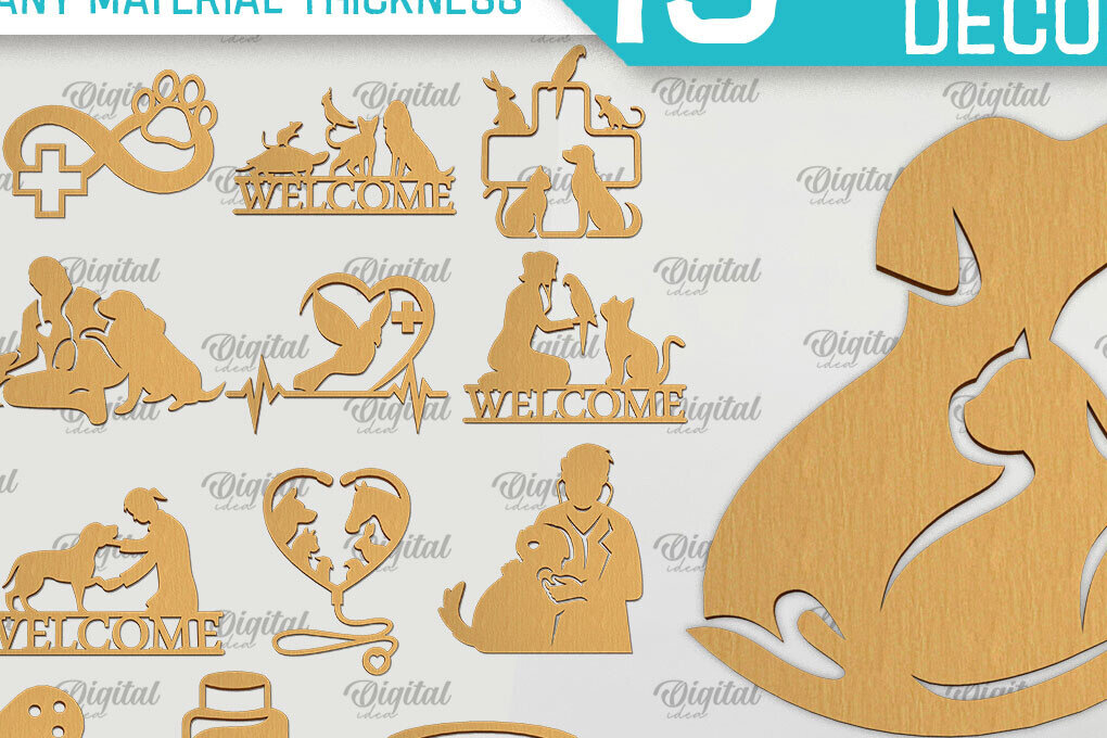 Intra απο ξύλο plywood 3mm-4mm πάχος – Δέσμη κοπής με λέιζερ σημάδι κτηνιάτρου Δίασταση  20x20 cm INTRAFABR-98144180