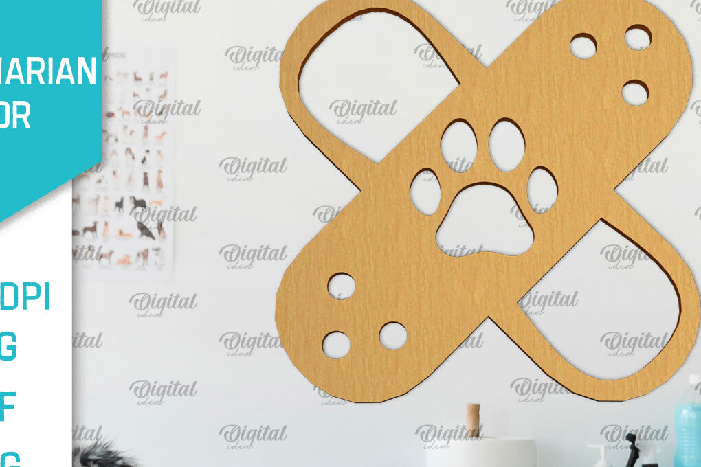 Intra απο ξύλο plywood 3mm-4mm πάχος – Κτηνίατρος Ξύλινη πινακίδα Δίασταση  20x20 cm INTRAFABR-98134487