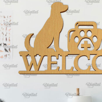 Intra απο ξύλο plywood 3mm-4mm πάχος – Κτηνίατρος Ξύλινη πινακίδα Δίασταση  20x20 cm INTRAFABR-98134203 - Image 1