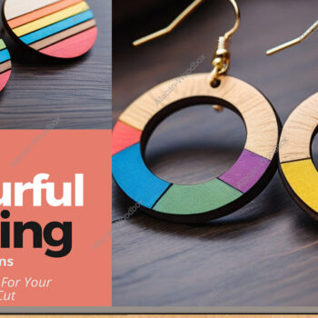 Intra απο ξύλο plywood 3mm-4mm πάχος – Ξύλινο σκουλαρίκι Vibrant Spectrum Λήψη Δίασταση  5x5 cm INTRAFABR-90255699 - Image 1