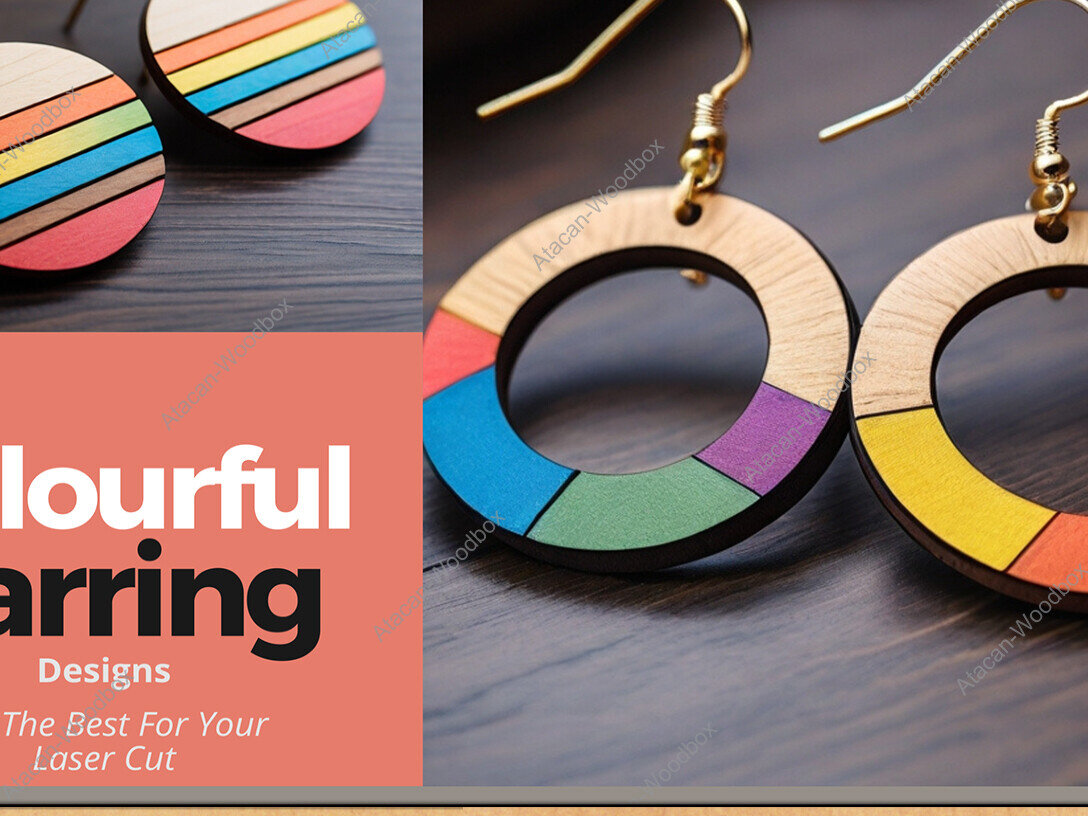 Intra απο ξύλο plywood 3mm-4mm πάχος – Ξύλινο σκουλαρίκι Vibrant Spectrum Λήψη Δίασταση  5x5 cm INTRAFABR-90255699