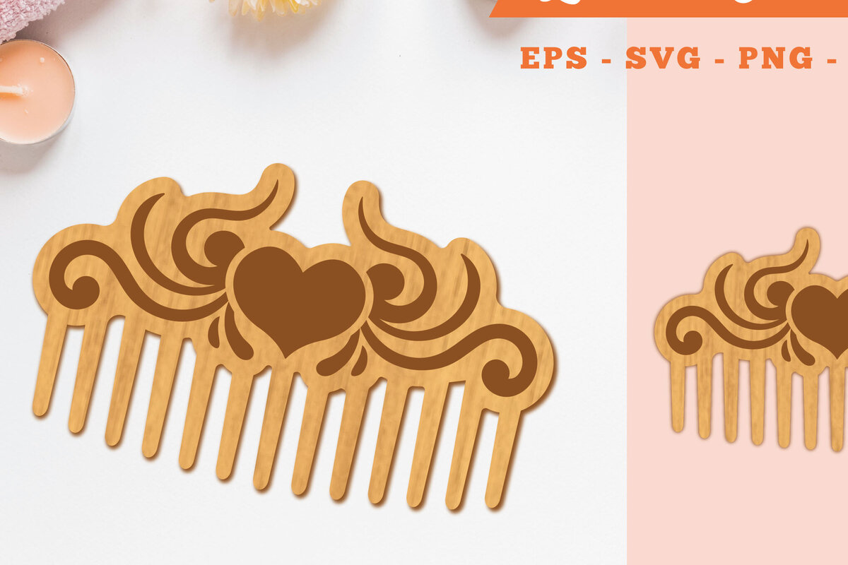 Intra απο ξύλο plywood 3mm-4mm πάχος – Βικτωριανή χτένα με λέιζερ καρδιάς 4 Δίασταση  20x20 cm INTRAFABR-105418427