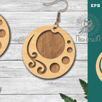 Intra απο ξύλο plywood 3mm-4mm πάχος – Σκουλαρίκια βικτωριανής κοπής με λέιζερ 6 Δίασταση  5x5 cm INTRAFABR-114792199 - Image 1