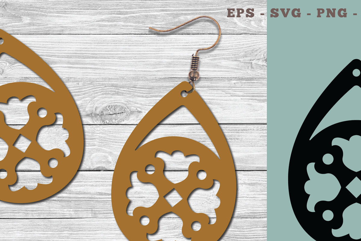 Intra απο ξύλο plywood 3mm-4mm πάχος – Σκουλαρίκια βικτωριανής κοπής λέιζερ 1 Δίασταση  5x5 cm INTRAFABR-103777302