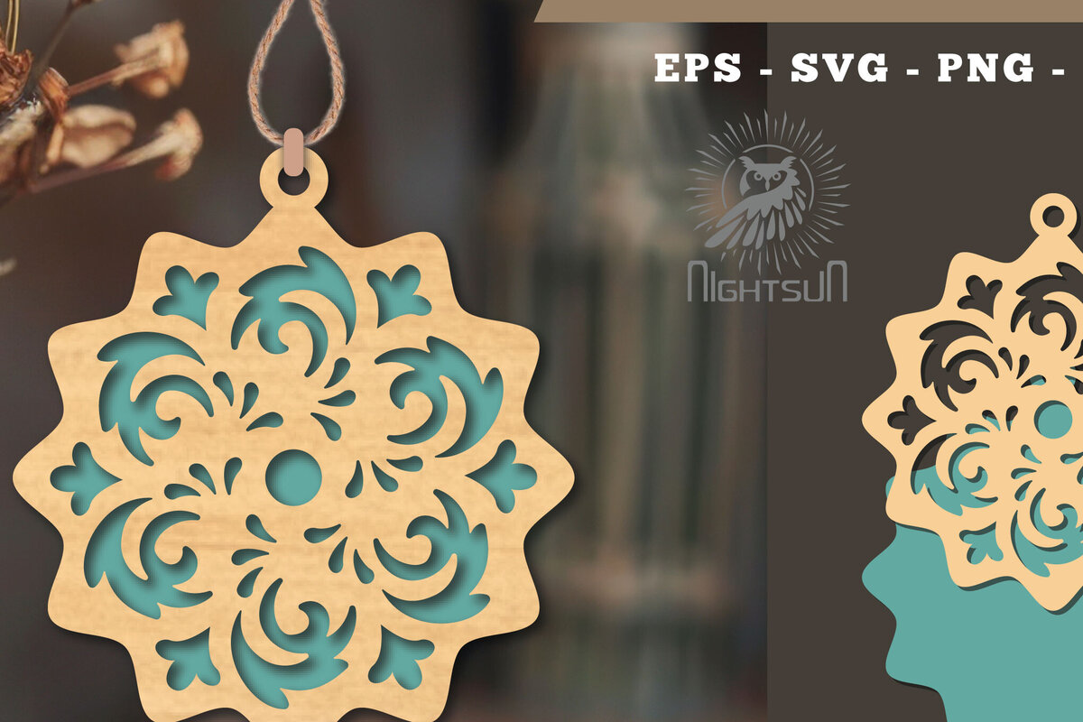 Intra απο ξύλο plywood 3mm-4mm πάχος – Βικτωριανό στολίδι με 10 Δίασταση  20x20 cm INTRAFABR-112189665