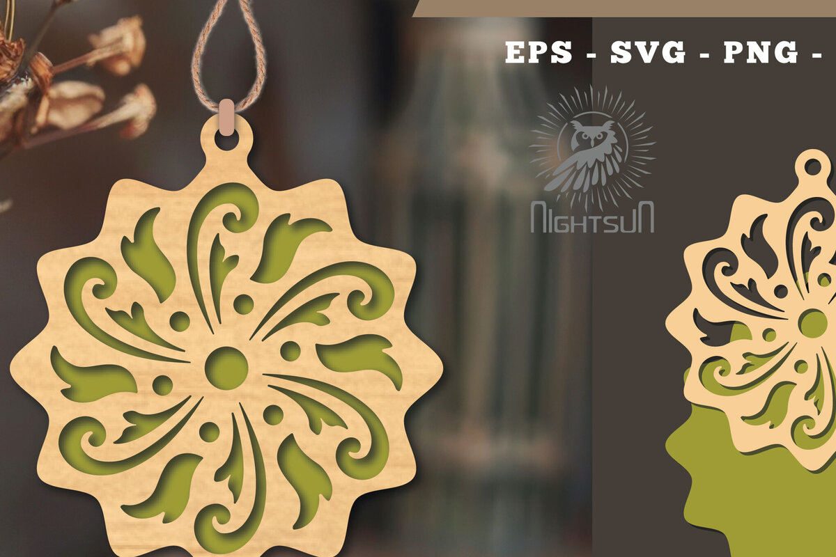 Intra απο ξύλο plywood 3mm-4mm πάχος – Βικτωριανό στολίδι με 3 Δίασταση  20x20 cm INTRAFABR-112189466