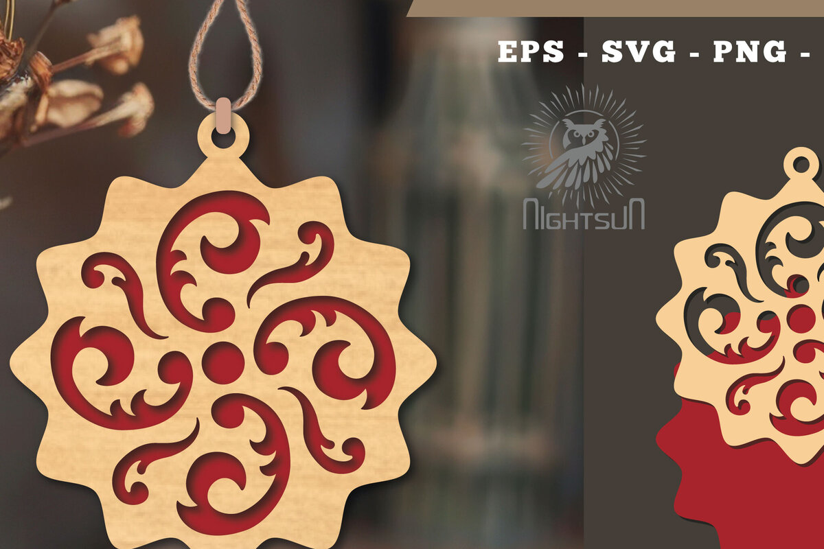 Intra απο ξύλο plywood 3mm-4mm πάχος – Βικτωριανό στολίδι κοπής με λέιζερ 7 Δίασταση  20x20 cm INTRAFABR-112189610