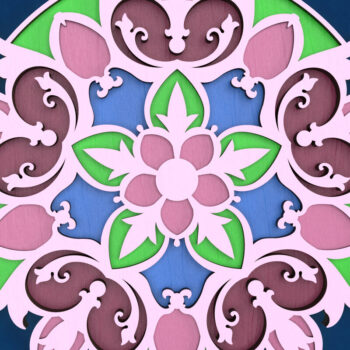 Intra απο ξύλο plywood 3mm-4mm πάχος – Μάνταλα με στρώσεις βικτωριανής τουλίπας Δίασταση  20x20 cm INTRAFABR-38064397 - Image 2