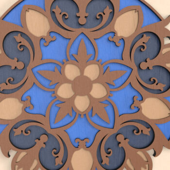 Intra απο ξύλο plywood 3mm-4mm πάχος – Μάνταλα με στρώσεις βικτωριανής τουλίπας Δίασταση  20x20 cm INTRAFABR-38064397 - Image 3