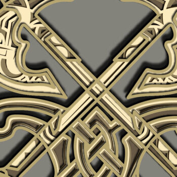 Intra απο ξύλο plywood 3mm-4mm πάχος – Viking Axe Multilayer/Viking Axe Δίασταση  20x20 cm INTRAFABR-66501197 - Image 1