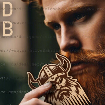 Intra απο ξύλο plywood 3mm-4mm πάχος – Viking Beard Comb|δώρο για την Ημέρα του Πατέρα Δίασταση  20x20 cm INTRAFABR-97992211 - Image 1