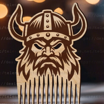 Intra απο ξύλο plywood 3mm-4mm πάχος – Viking Beard Comb|δώρο για την Ημέρα του Πατέρα Δίασταση  20x20 cm INTRAFABR-97992211 - Image 2