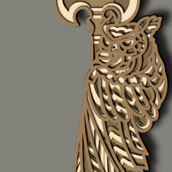 Intra απο ξύλο plywood 3mm-4mm πάχος – Viking Owl Multilayer/Papercut/Laser Δίασταση  20x20 cm INTRAFABR-64136950 - Image 1