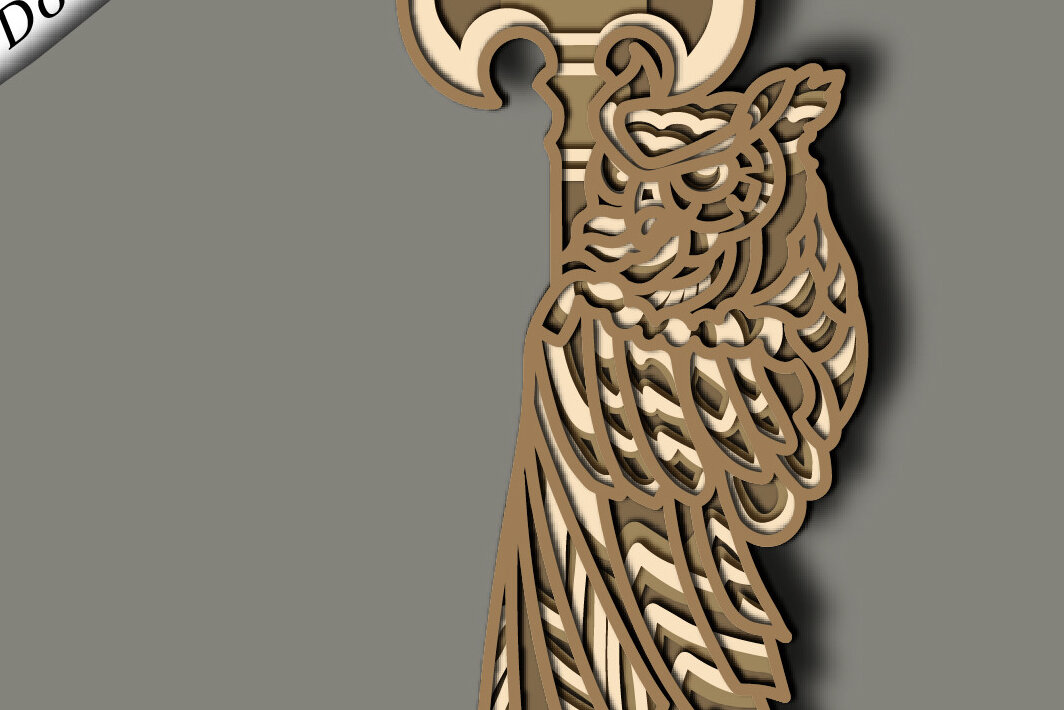 Intra απο ξύλο plywood 3mm-4mm πάχος – Viking Owl Multilayer/Papercut/Laser Δίασταση  20x20 cm INTRAFABR-64136950