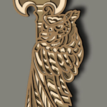 Intra απο ξύλο plywood 3mm-4mm πάχος – Viking Owl Multilayer/Papercut/Laser Δίασταση  20x20 cm INTRAFABR-64136950 - Image 3