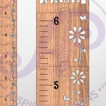 Intra απο ξύλο plywood 3mm-4mm πάχος – Vine Flower Kids Height Chart Imperial Δίασταση  20x20 cm INTRAFABR-119858292 - Image 1